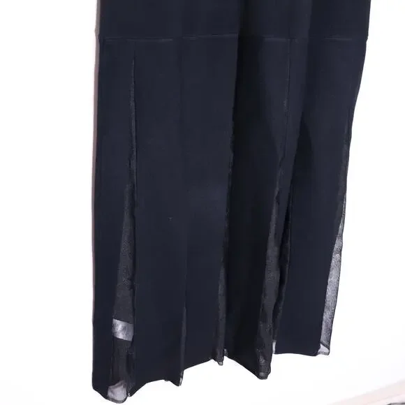 RAILS NEW Alessia A-Line Maxi Dress Black Mesh Pleated Heavy Knit Women's M - Picture 8 of 11